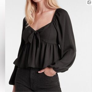 💖 Mix & Match: 4 for $25! 💖 

Express Black Tie Front Peplum Top